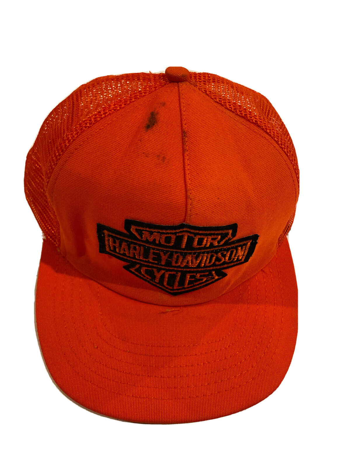 Vintage Harley Davidson Orange snap back cap Made In USA