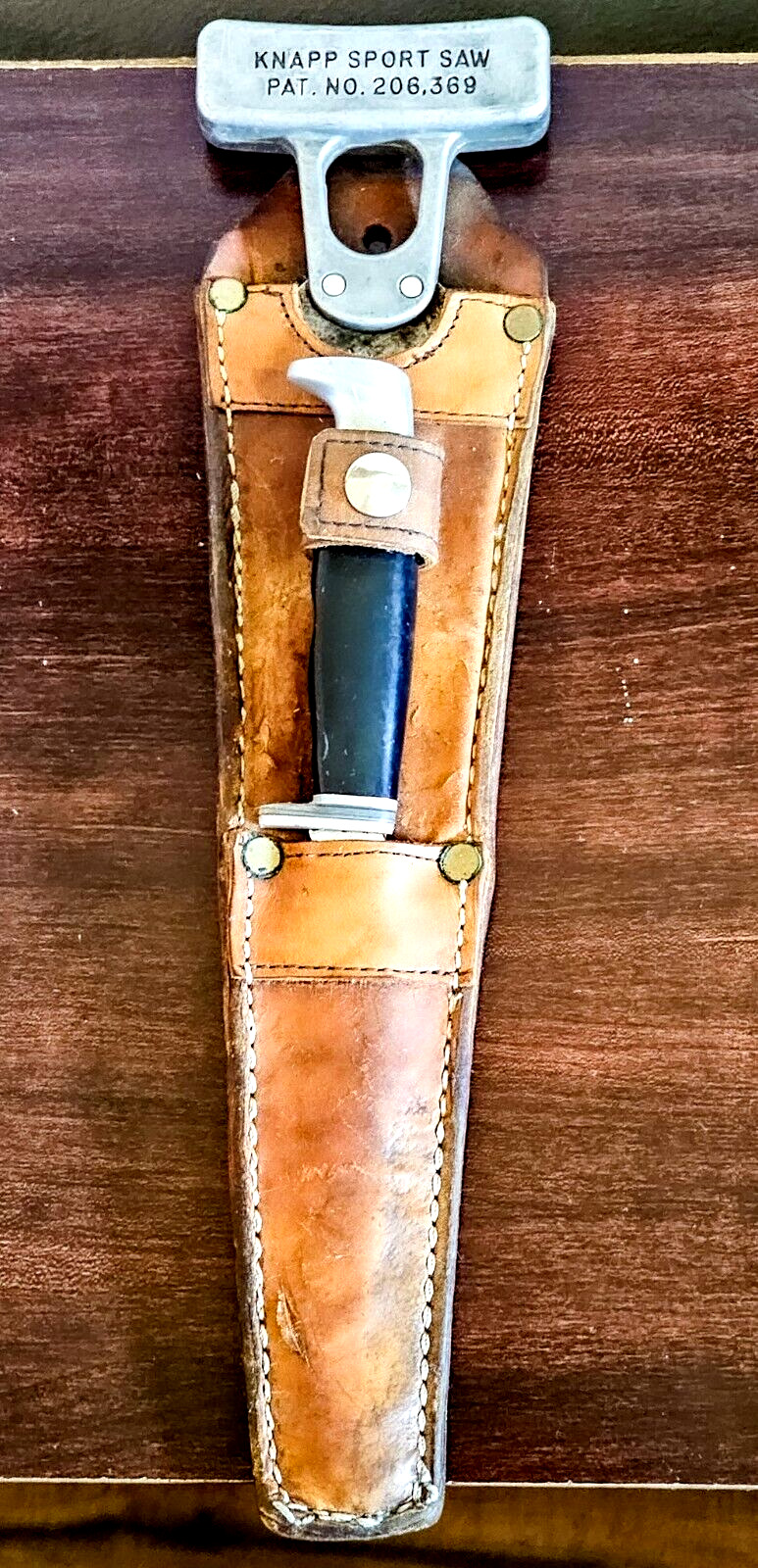 Vintage Knapp Sport Saw The Pioneer Co Idaho w/ Case XX2 Finn Slim Hunting Knife