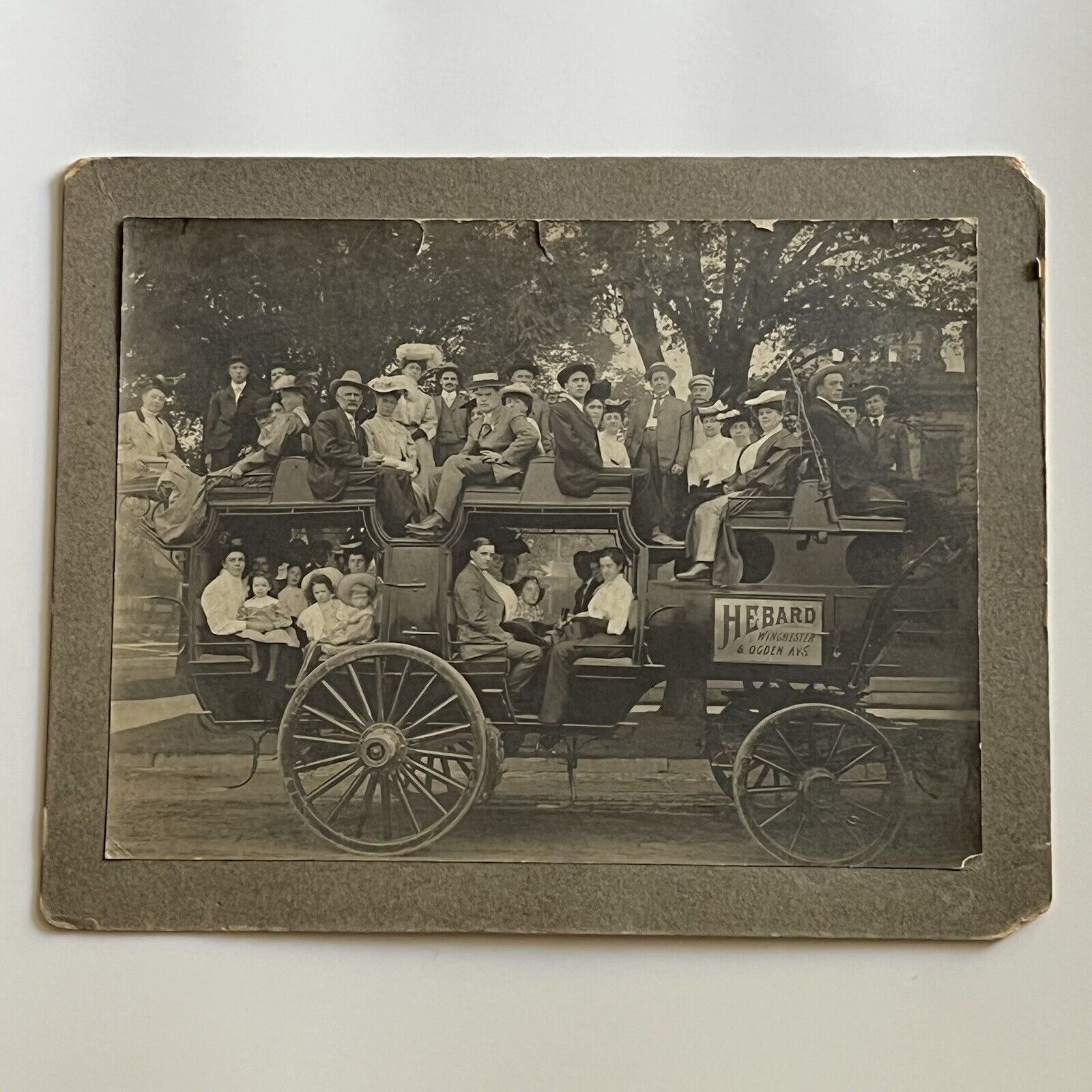 Antique Cabinet Card Photograph Hebard Winchester Ogden Carriage Milwaukee WI