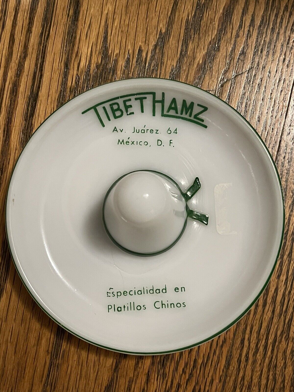 Vintage Milk glass Ashtray Sombrero Tibet Hamz Mexico Restaurant