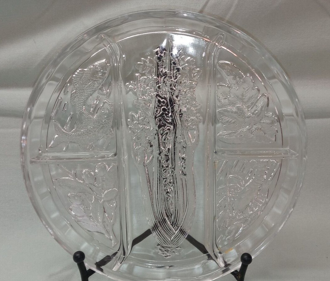Vintage Indiana Glass Round Divided Relish Tray 10.5\