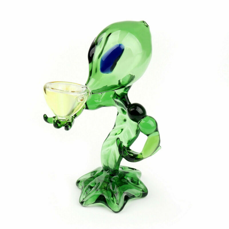 Green Alien Hookahs Pipe New Glass Bongs Glassware Water Smoking Pipes Bongs