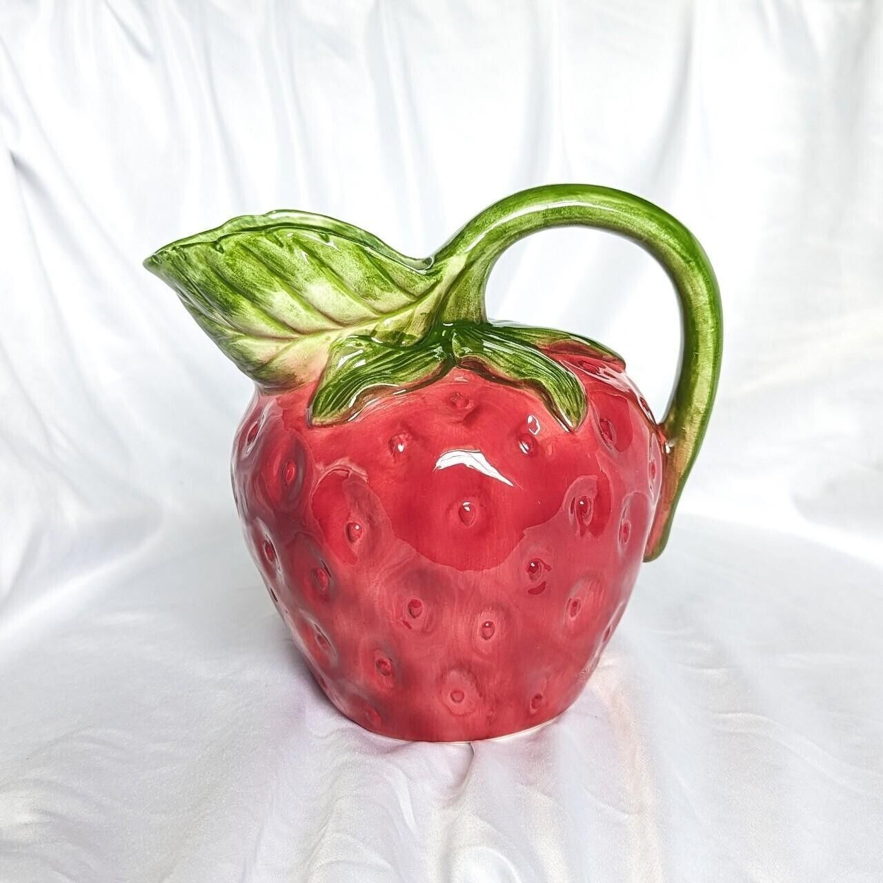 Vintage Ceramic Strawberry Pitcher Vase