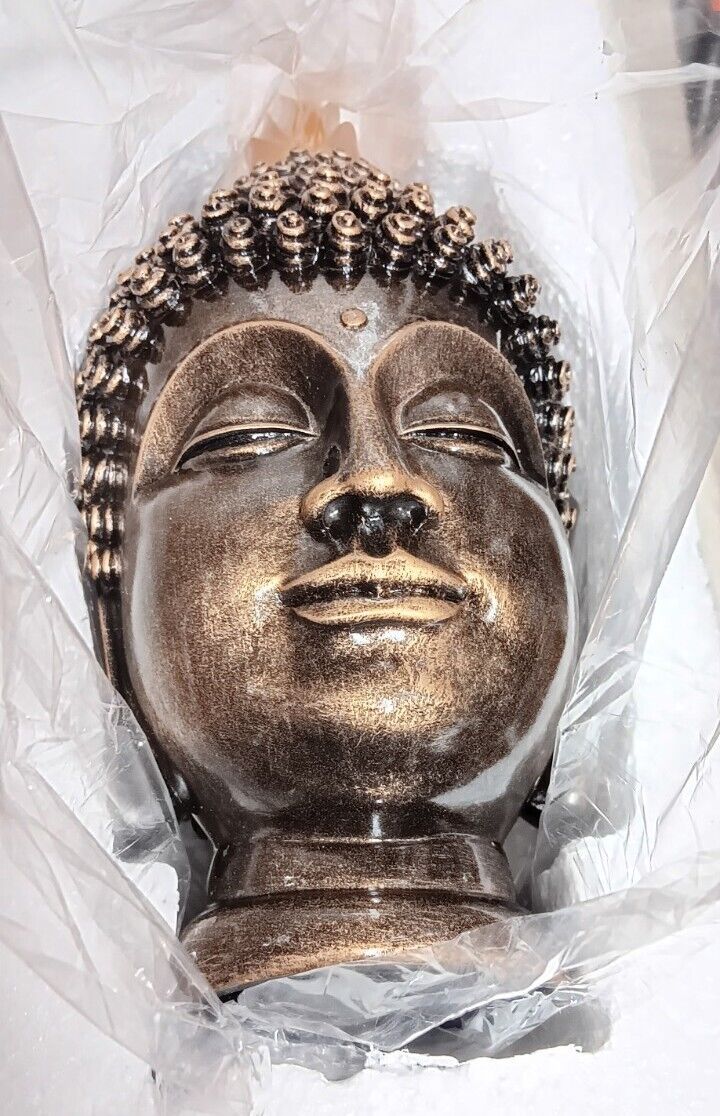 Buddha Head Sculpture (Copper) No: ZY2646 13.5 x 8 x 7in