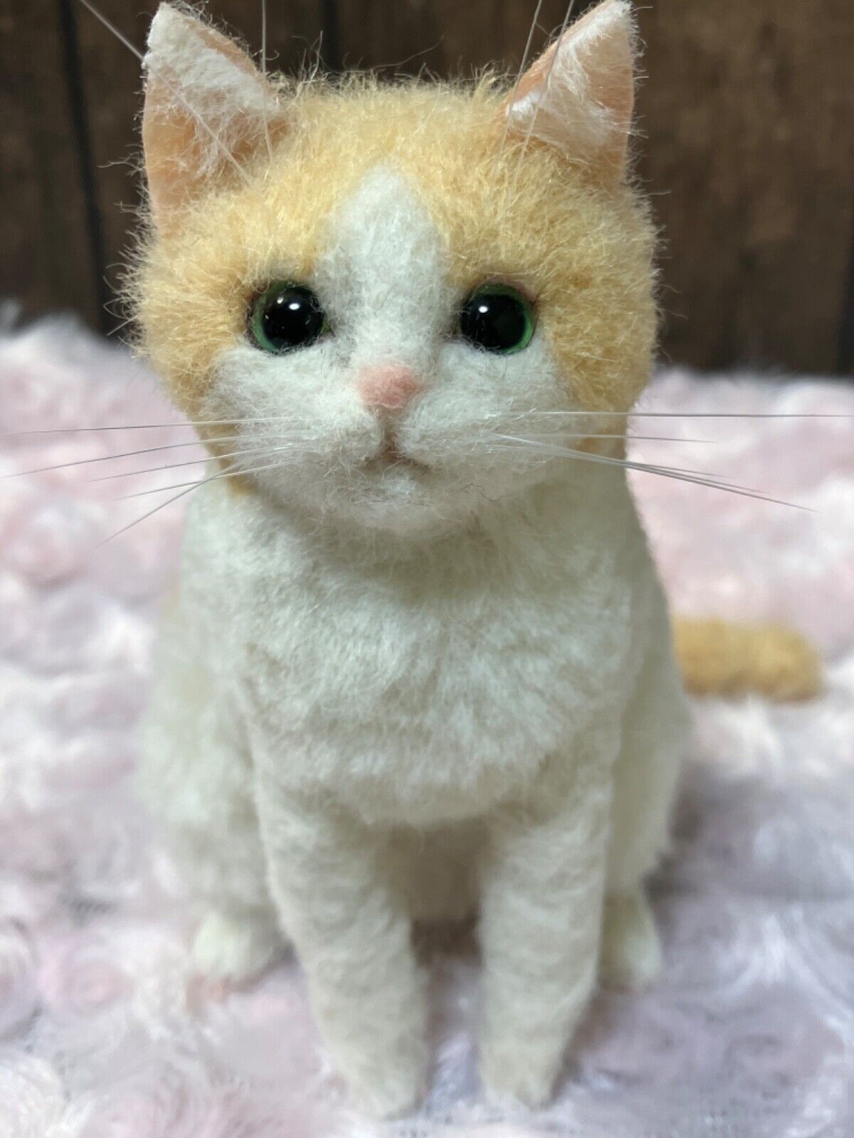 Needle Felted brown-and-white Cat2 ,  OOAK, Cat figurine Gift Mini Handmade