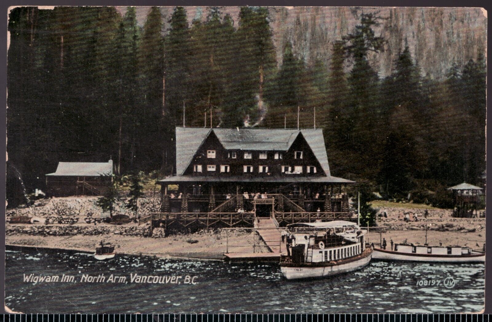 1916 Color Litho Postcard - Posted - Wigwam Inn, North Arm, Vancouver B.C.