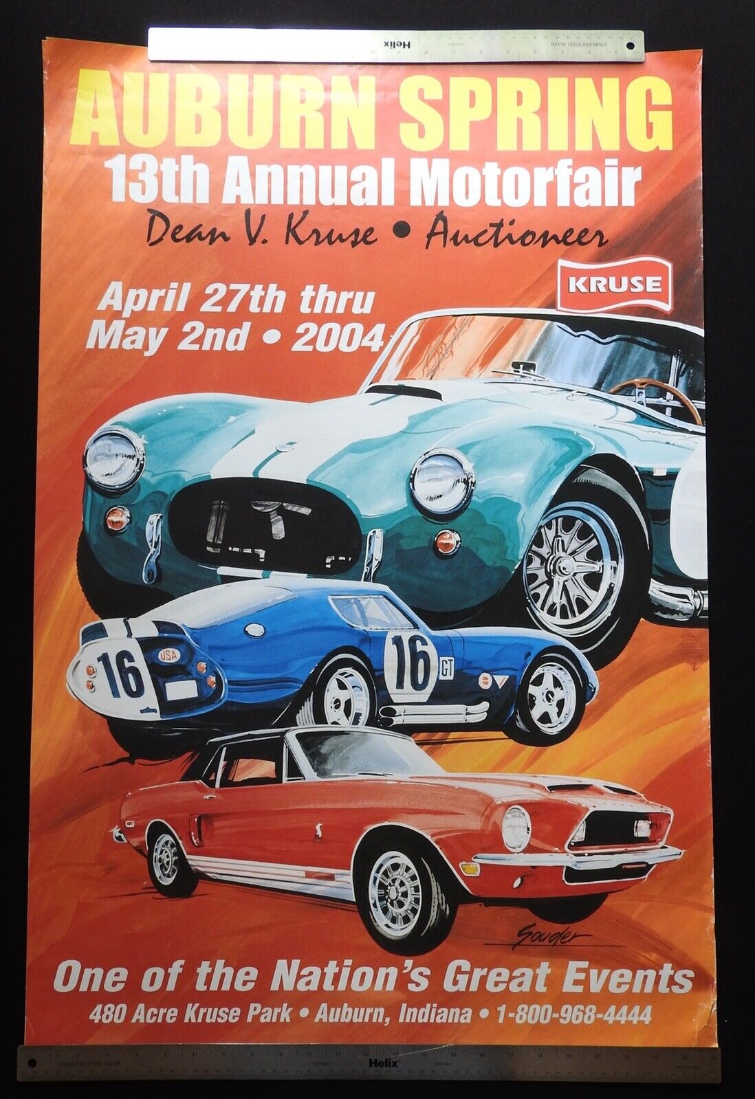 2004 Kruse Auburn Spring Auction Poster SHELBY COBRA DAYTONA GT Souder
