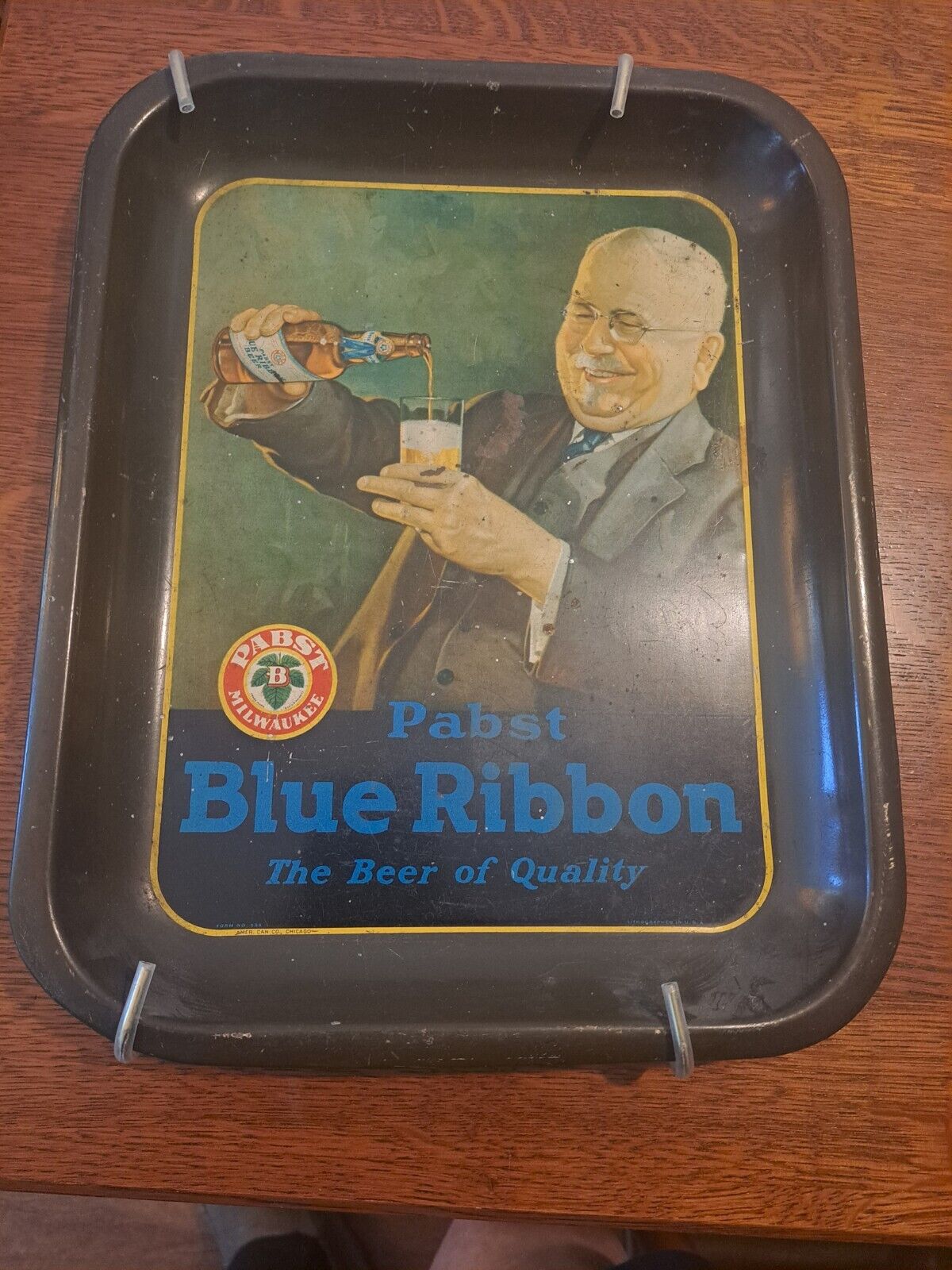 Mid Century Pabst Blue Ribbon Beer Tray