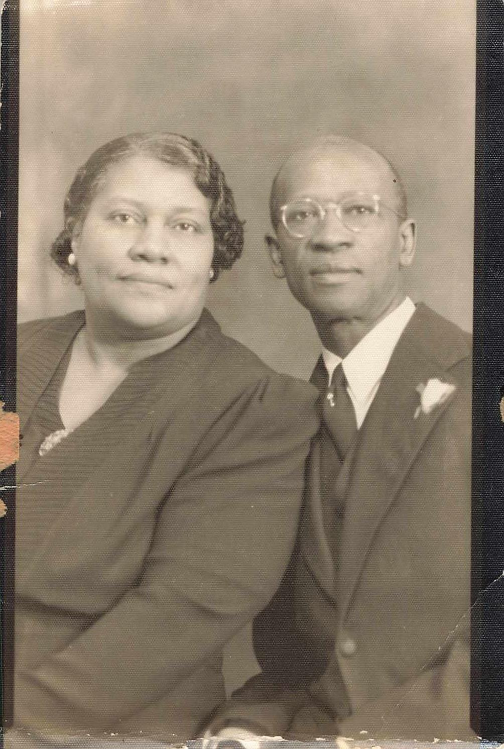 1950s Older African American Black Couple Studio Photo Well Dressed Rare