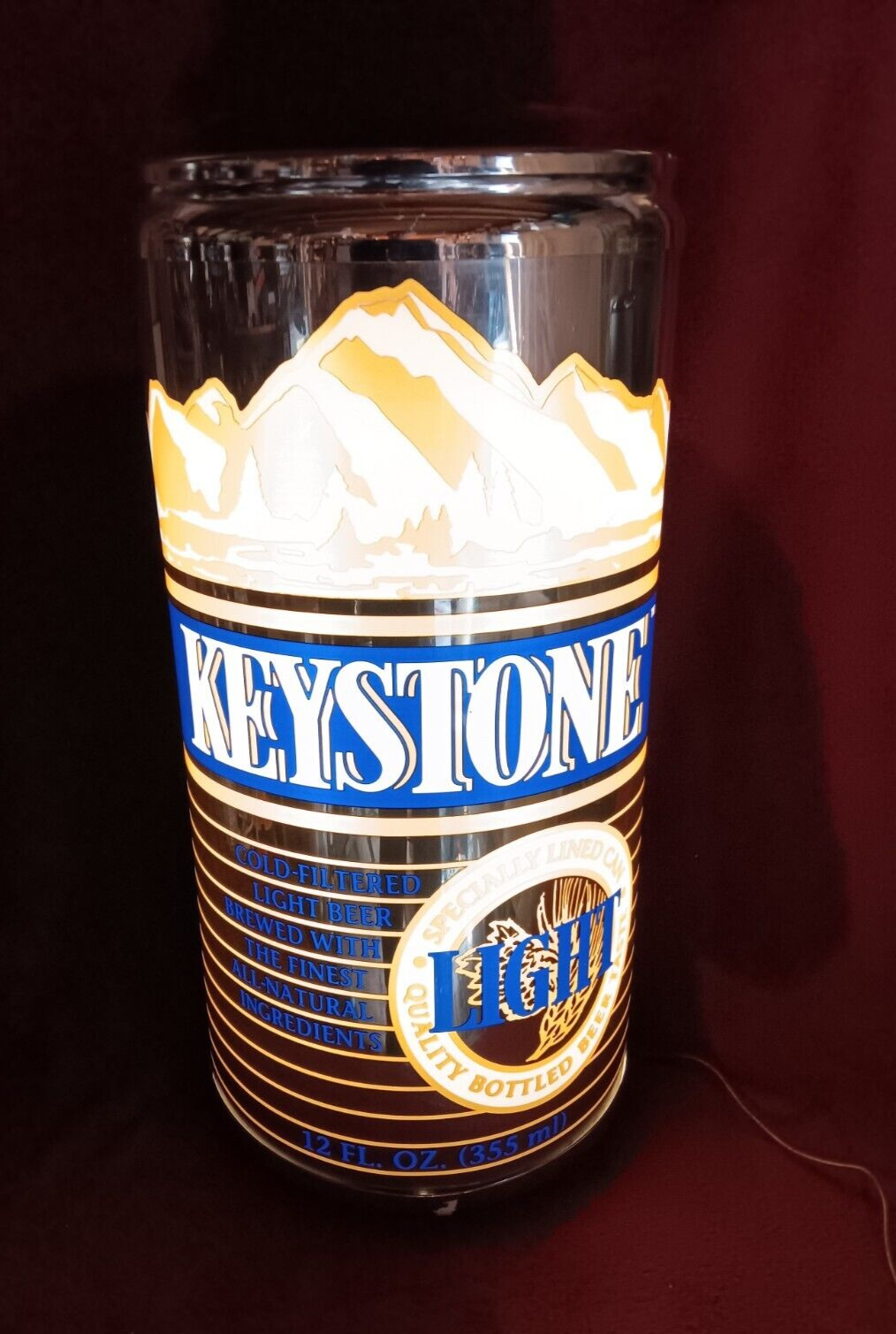 Vintage Keystone Light Beer Can Lighted Sign 1991 Working 27x14x7 Coors Brewing
