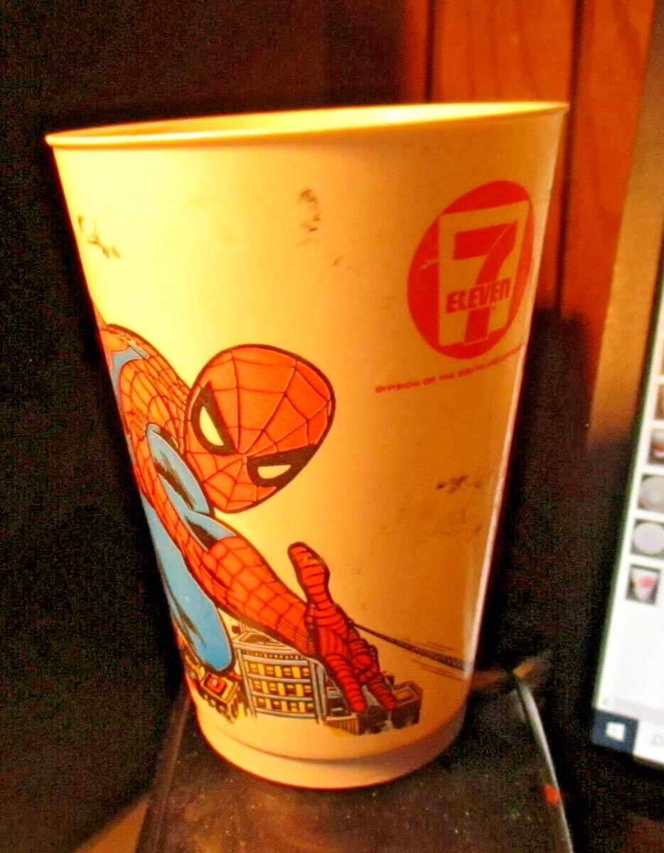 7 ELEVEN 7-11 Slurpee drink Cup SPIDER-MAN 1977 Excellent Condition