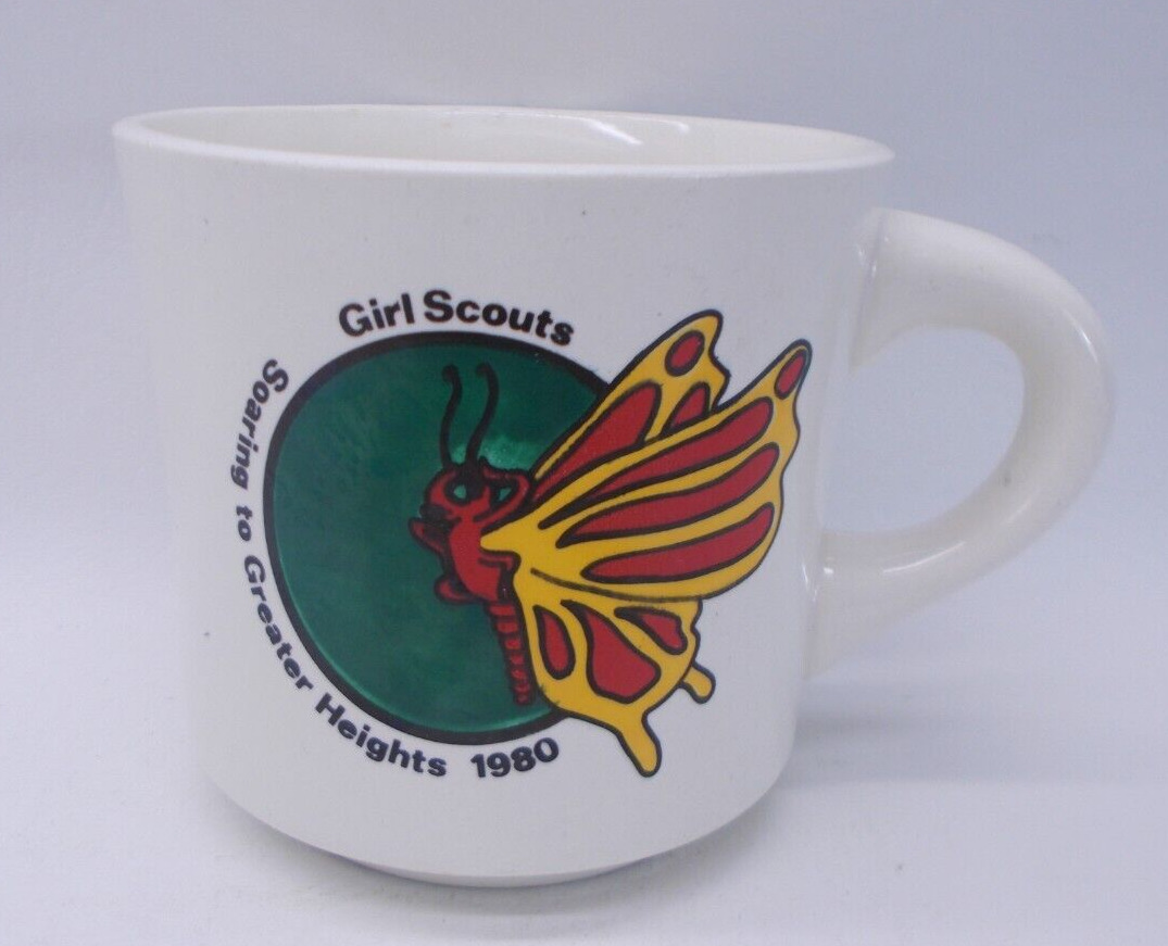 1980 Girl Scouts Mug Butterfly Soaring to New Heights Made in USA