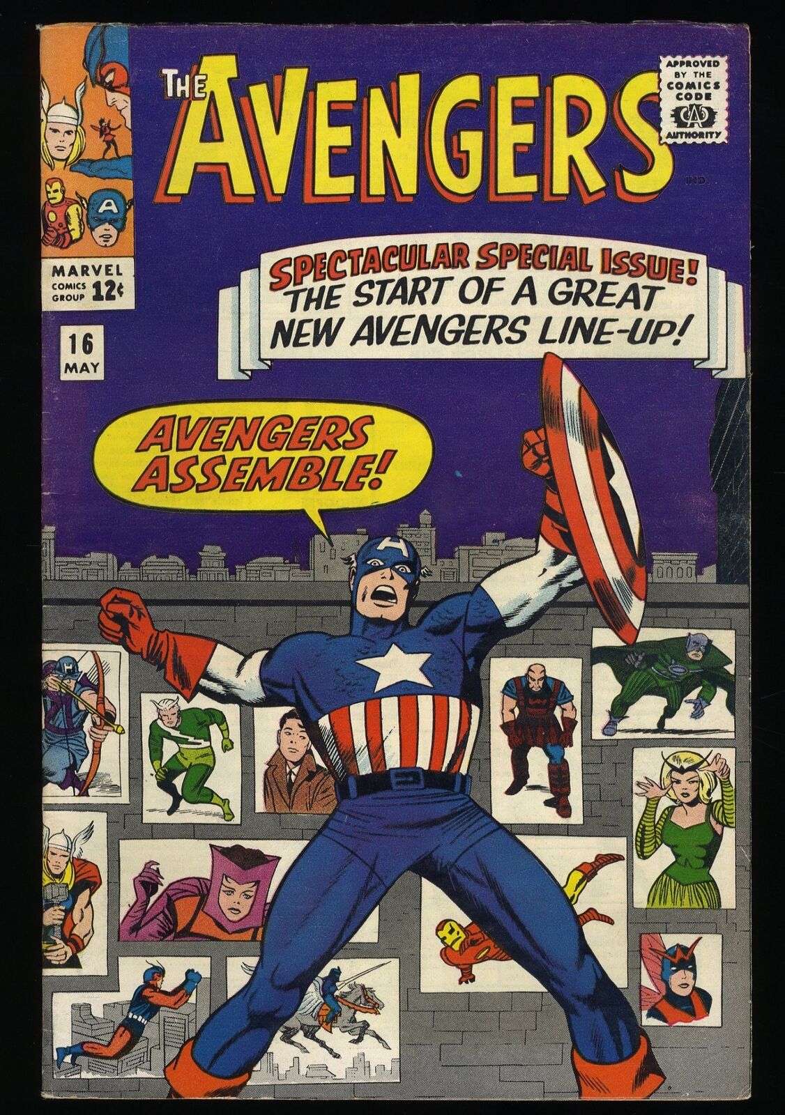 Avengers #16 FN 6.0 Hawkeye Scarlet Witch Quicksilver Join Marvel 1965