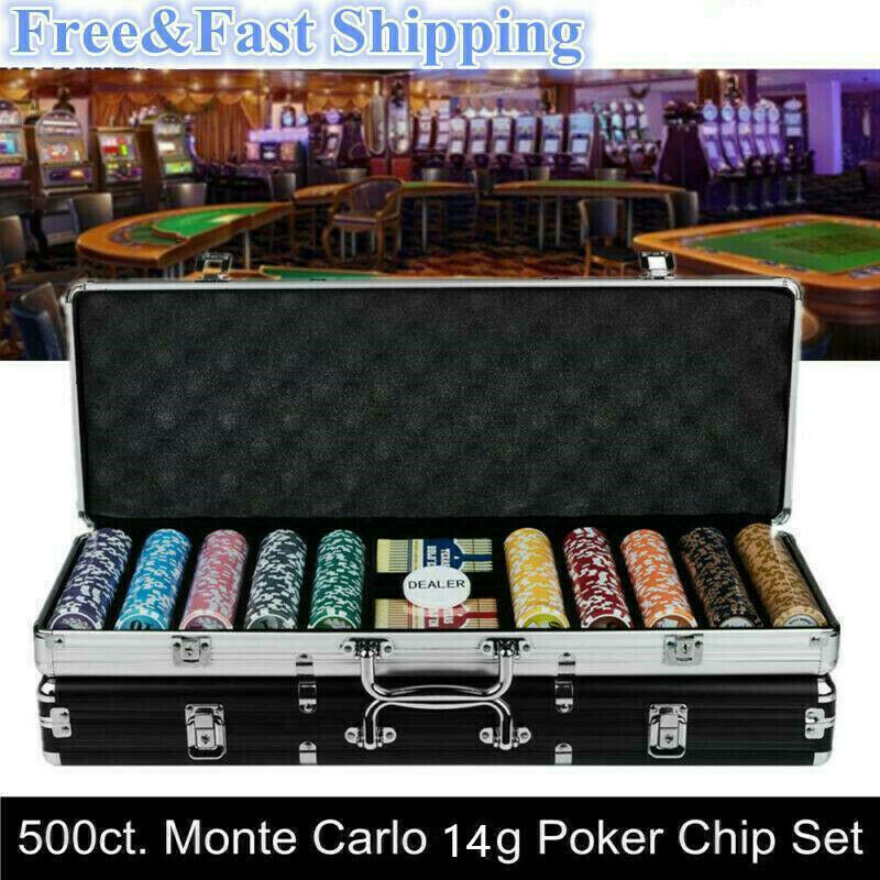  500ct. Monte Carlo Poker Set 14g Clay Composite Chips w/ Aluminum Case