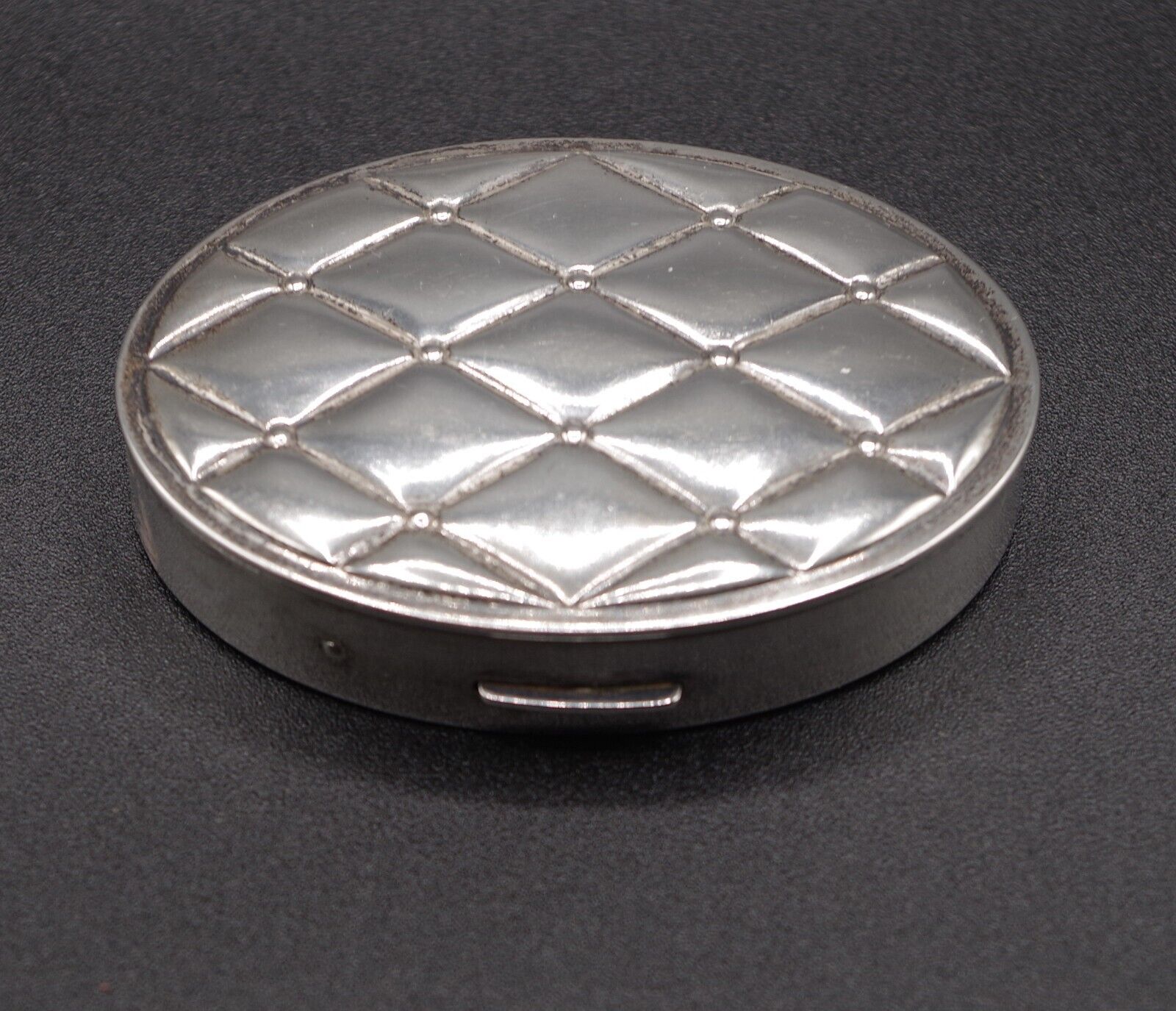 MAJESTIC STERLING SILVER QUILTED ART DECO POWDER COMPACT VINTAGE MARKED