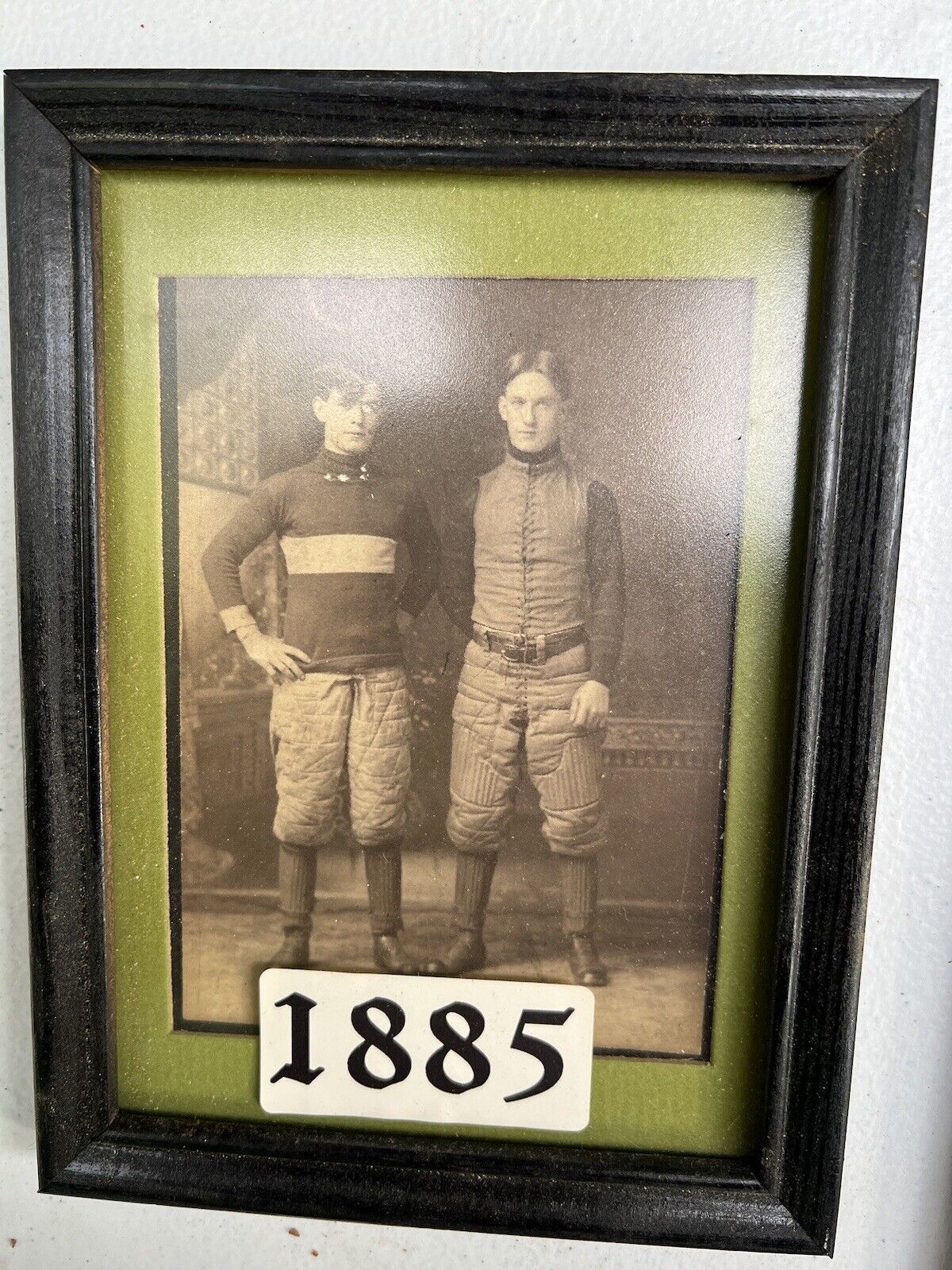 Vintage 1885 Football Framed Photograph Brothers Teammates In Gear Pads