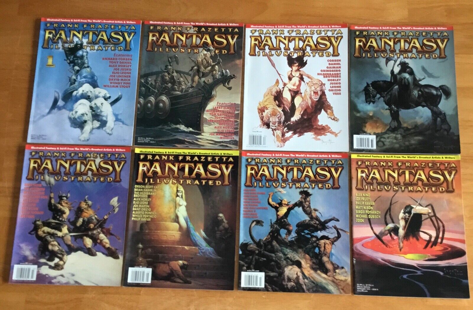 Frank Frazetta Fantasy Illustrated Magazine 1-8 Full Series Run Complete Set Lot