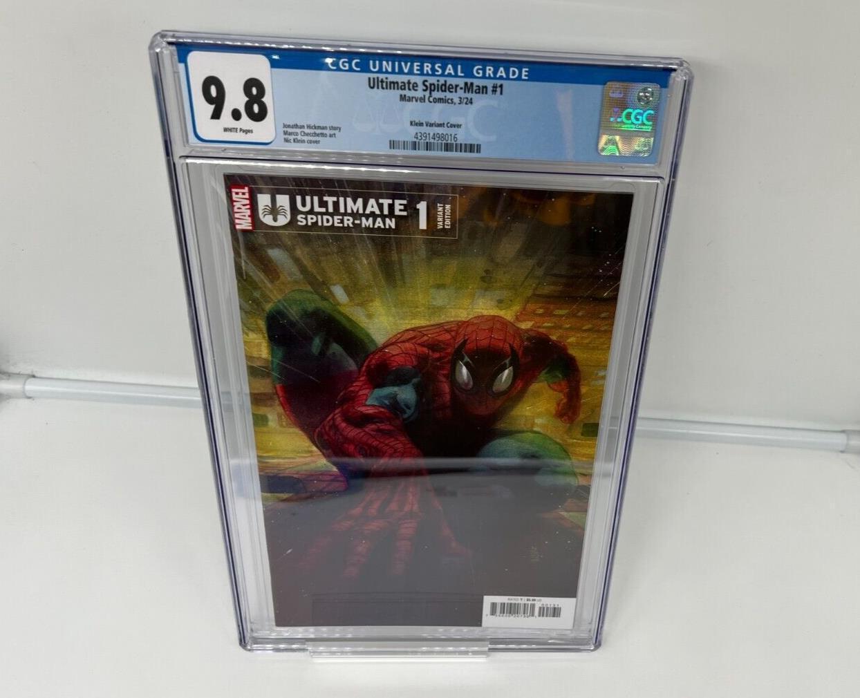 Ultimate Spider-Man #1 CGC 9.8 Klein Variant Custom Label Marvel 2024