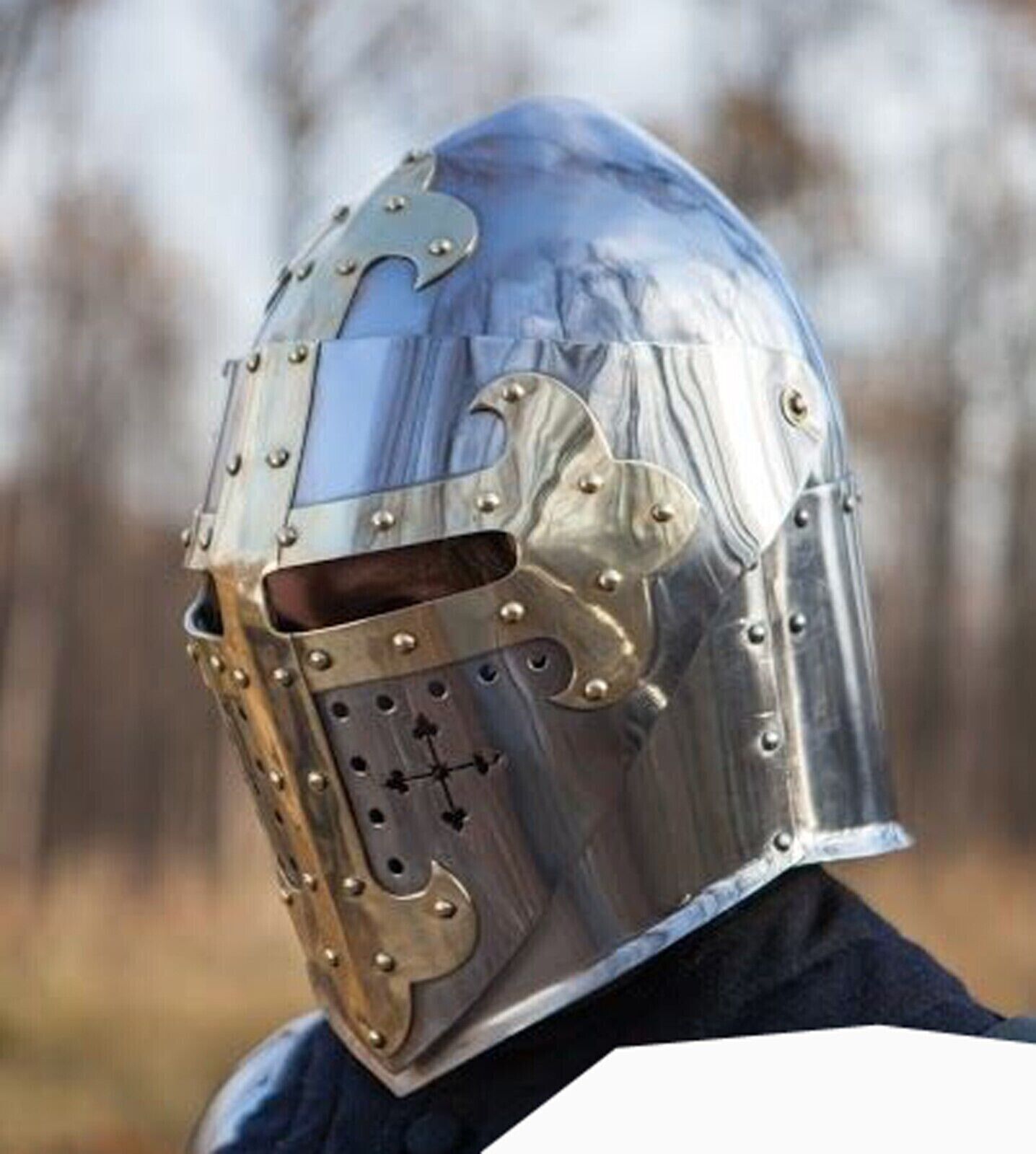 Medieval Basscinet Knight Helmet 16 Gauge Armour Buhurt Battle Reproduction item