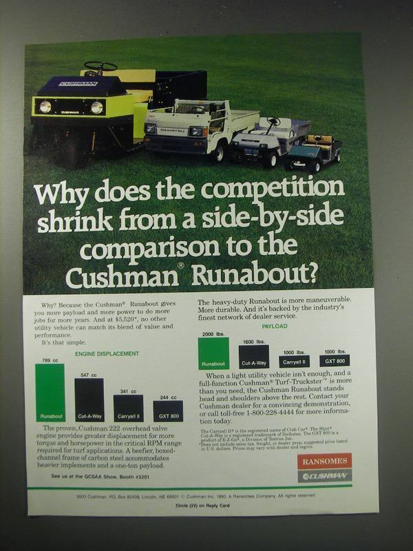 1991 Cushman Runabout Ad - Why does the competition shrink from a comparison