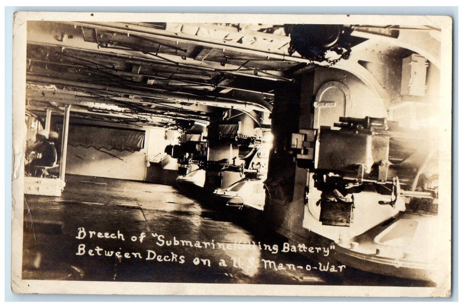 c1910\'s Breech Of Submarine Killing Battery US Man O War RPPC Photo Postcard