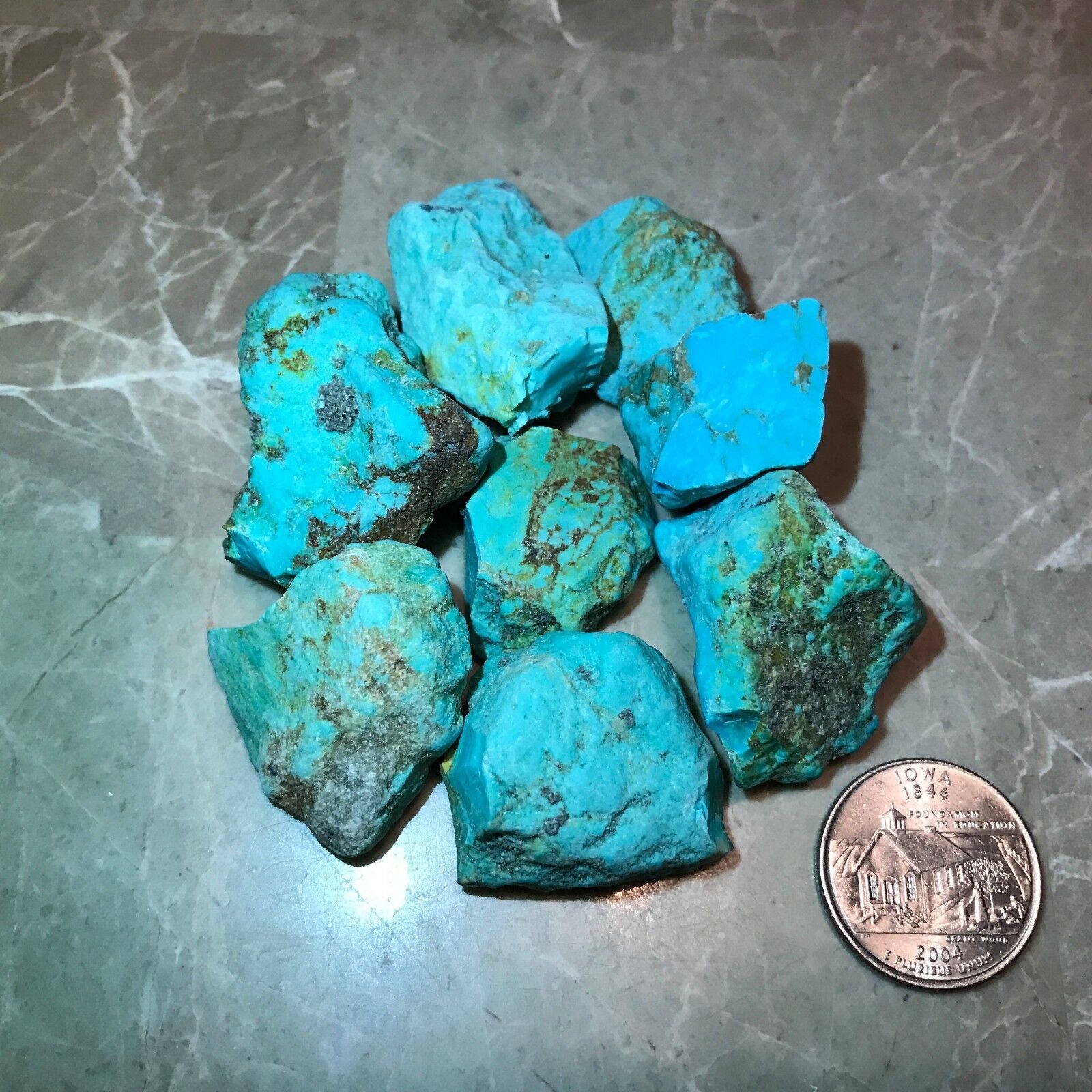 SLEEPING BEAUTY TURQUOISE NUGGETS ROUGH - 1/4 POUND LOT - VERY HIGH QUALITY