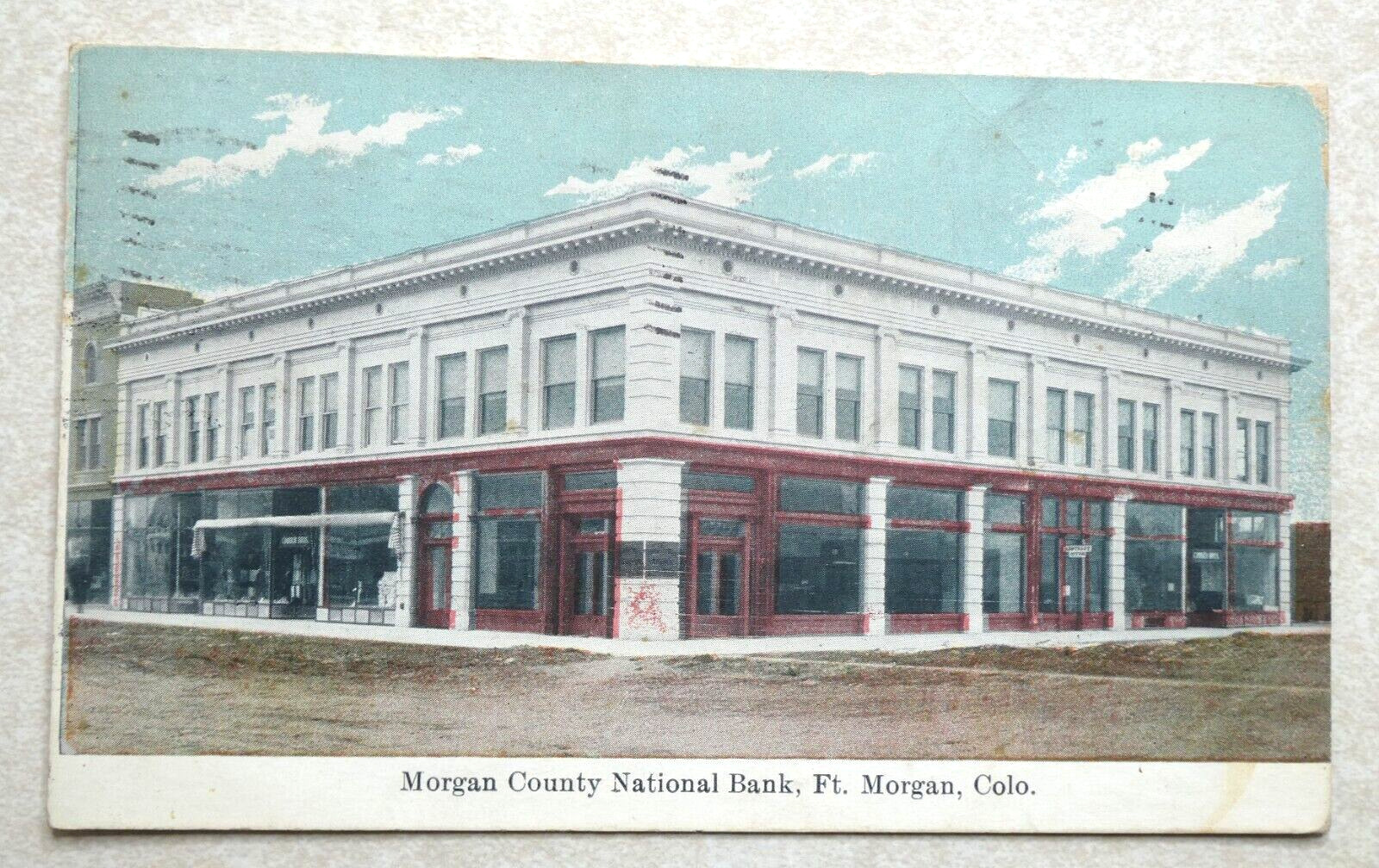 G1322 Postcard Morgan County National Bank FT Fort Morgan CO Colorado