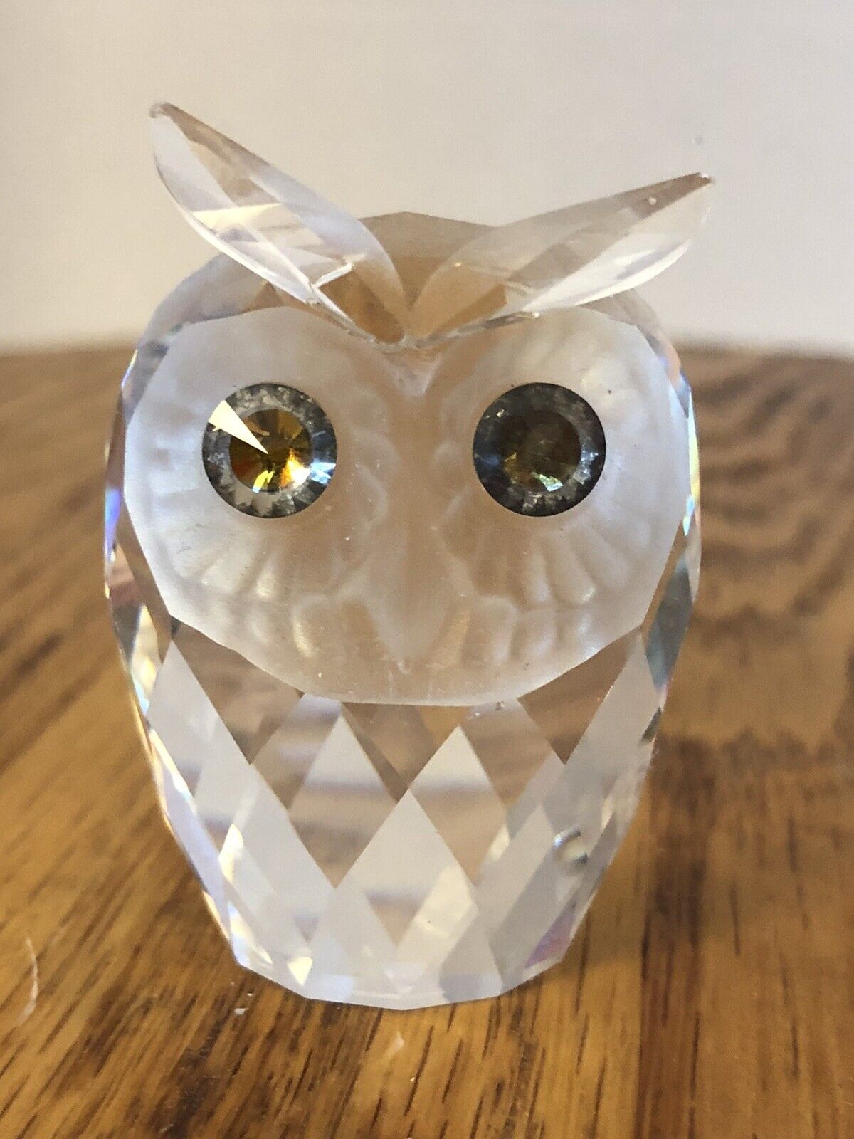 Vintage Pressed Glass Owl Figurine.