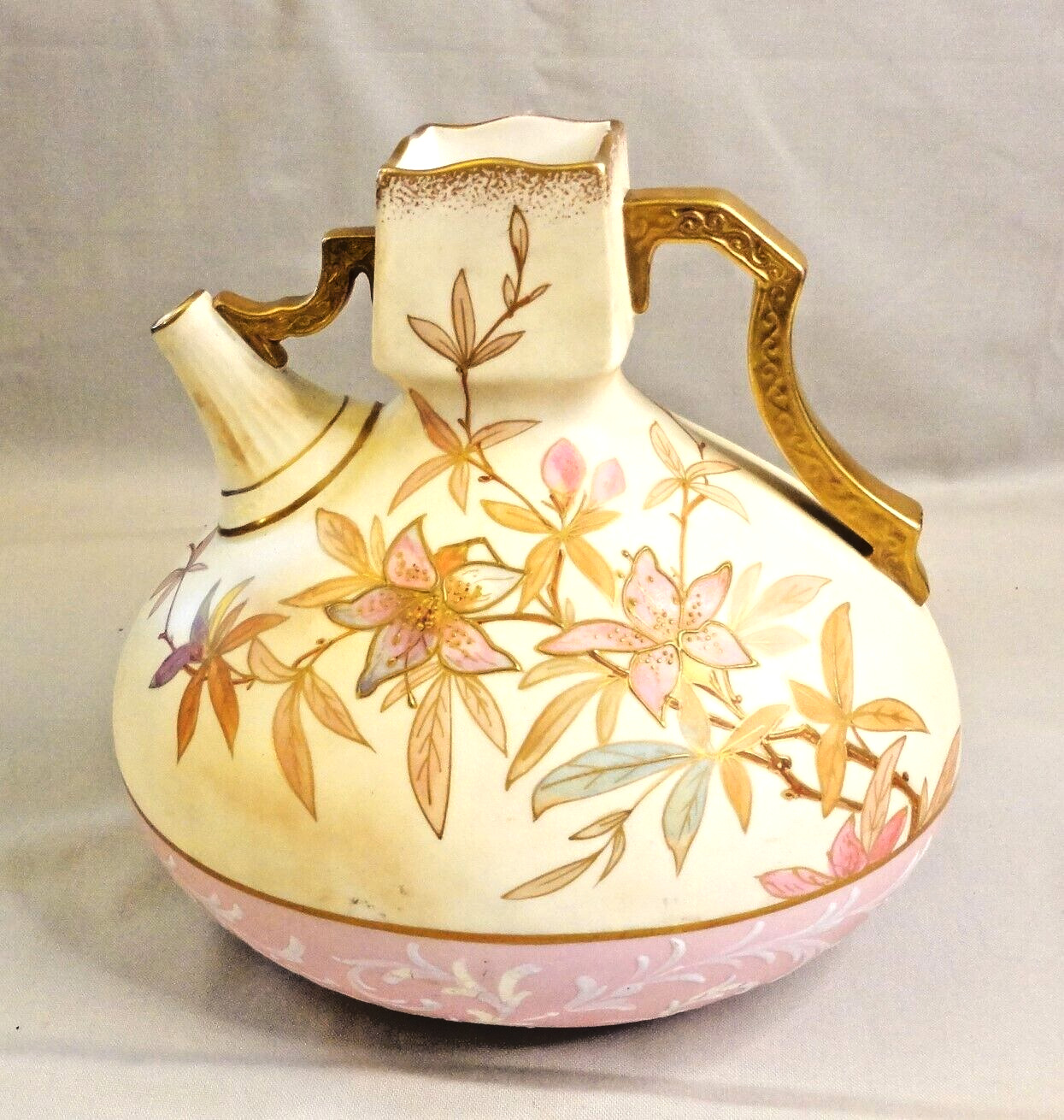 Antique Pointons Stoke-on-Trent Porcelain Ewer Pitcher Vase Art Nouveau ca 1890s