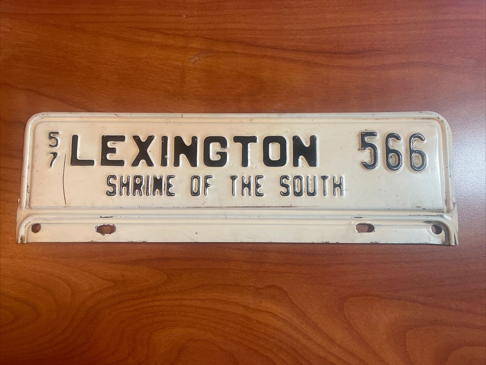 Rare 1957 Lexington Virginia VA SHRINE OF THE SOUTH License Plate Tag Topper