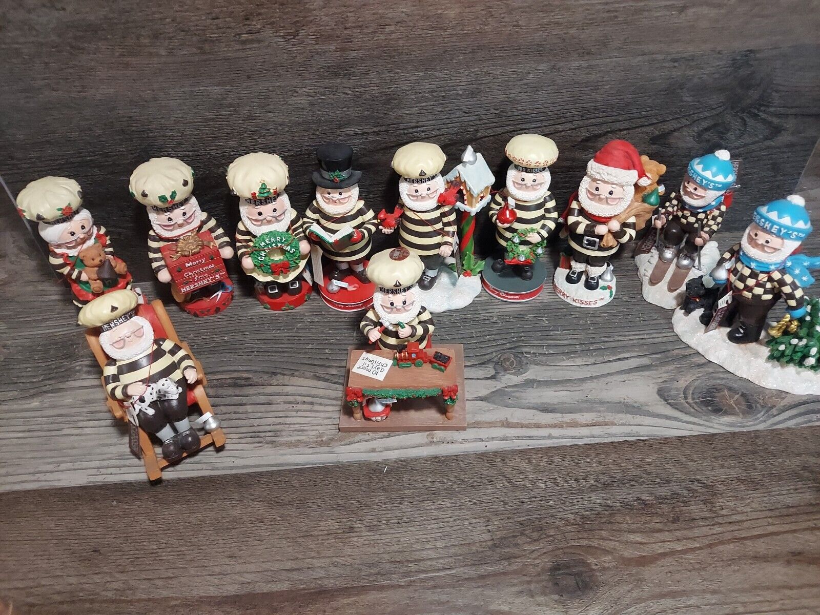 12 Rare Hershey Christmas Figures kiss & candy bar Kurt Adler Ceramic Clean L@@K