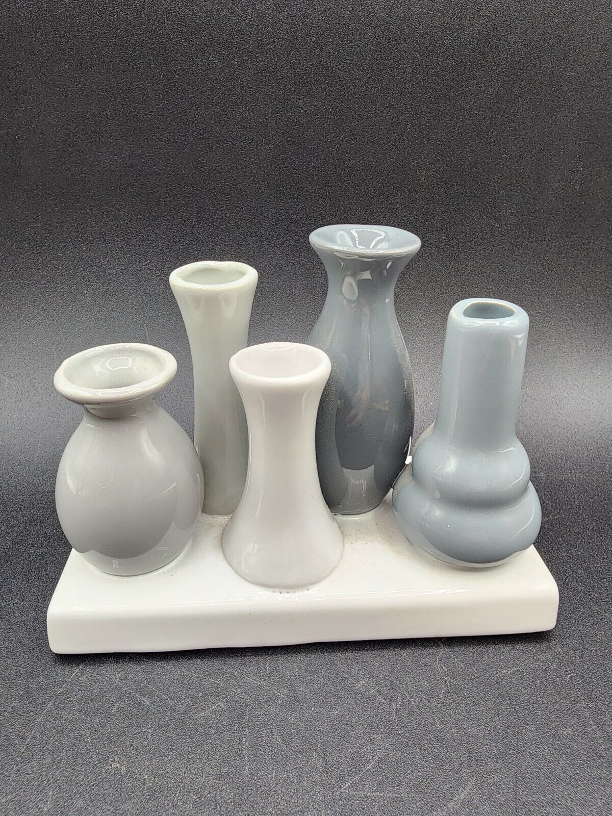 Multi Connected 5 Bud vases Gray Neutral Tones