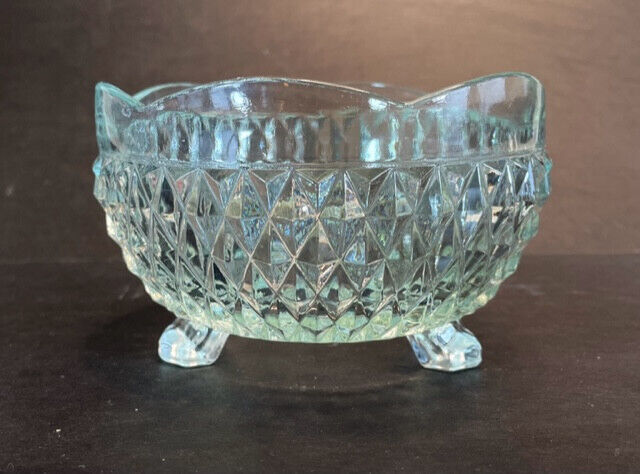 Indiana Glass Candy or Floral Dish Diamond Point Candleholder 3\