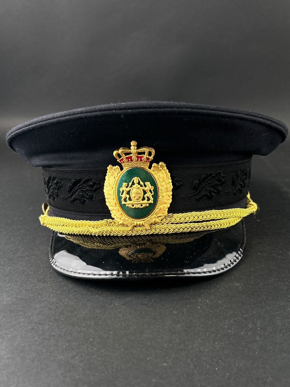 Vintage Danish Denmark Police Service Constable Peak Cap Nordkap Size 59