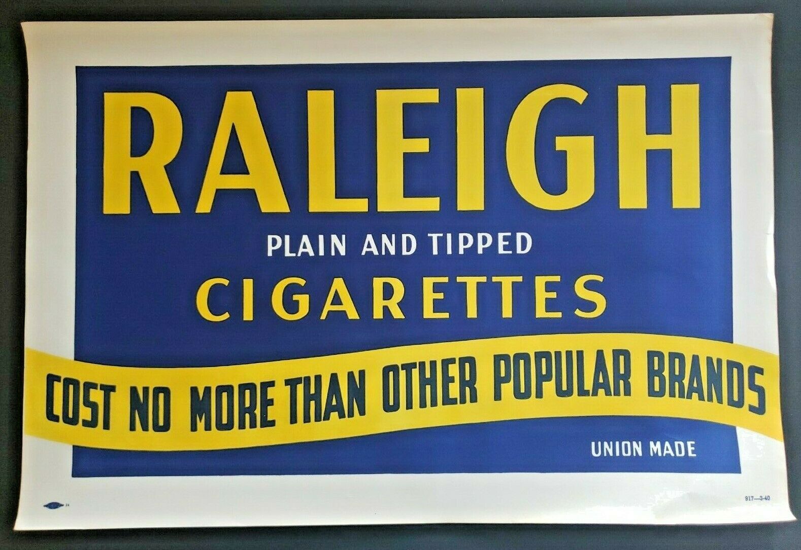 1940\'s Raleigh Cigarette Store Sign / Poster 18\