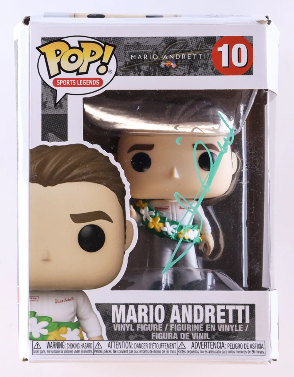 Mario Andretti Signed #10 Mario Andretti Funko Pop Vinyl Figure (PSA)