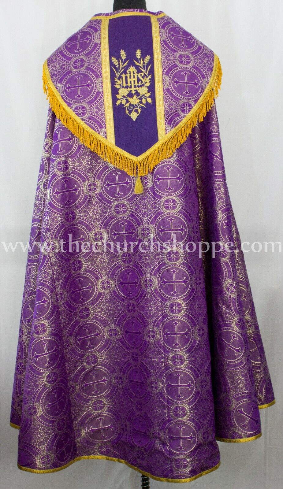 Metallic Purple  Cope & Stole Set with IHS embroidery,capa pluvial