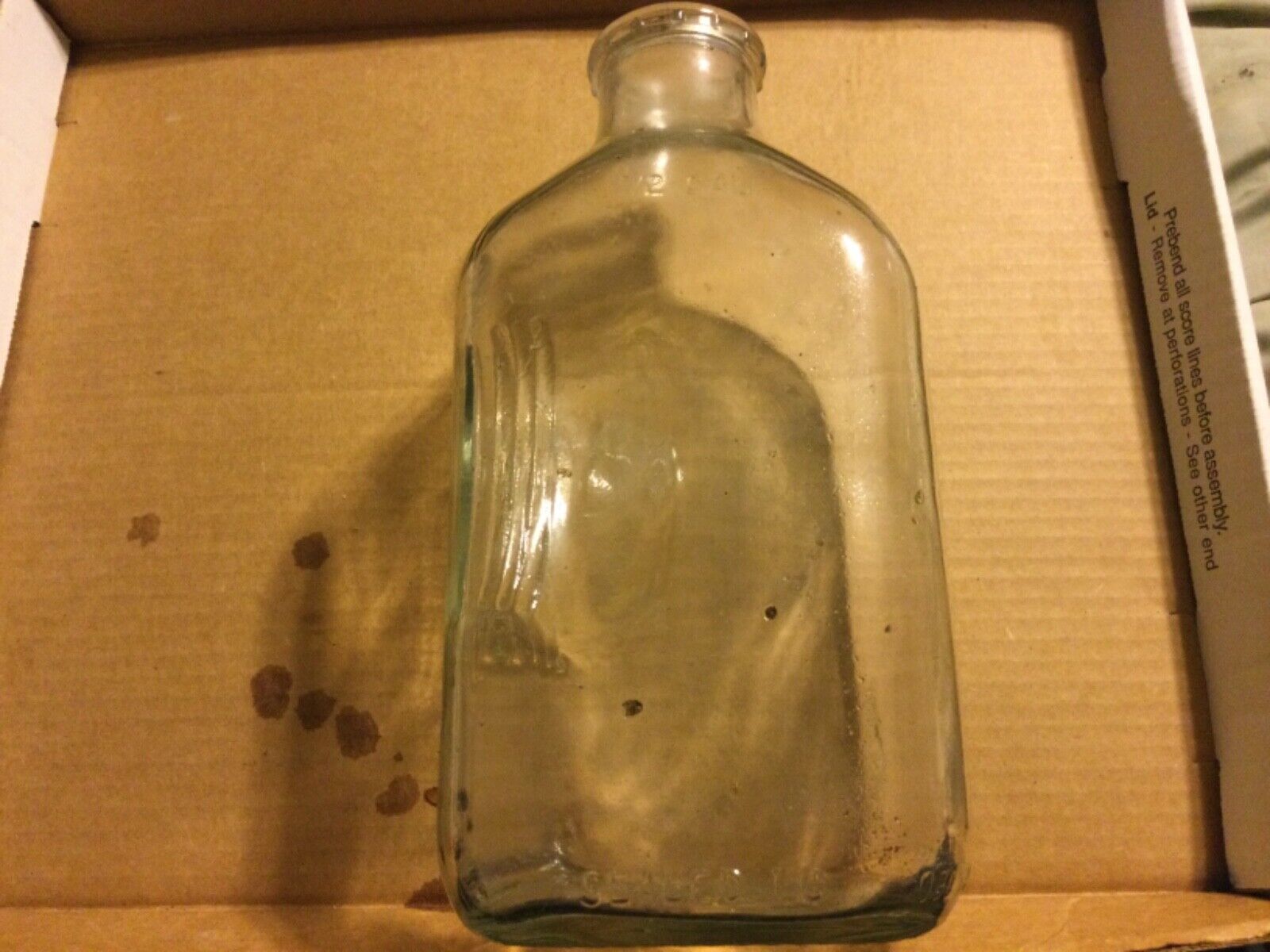 Vintage Clear Glass Jug - 1/2 Gallon  Happy Ours Farms - Glendale Ariz 1975