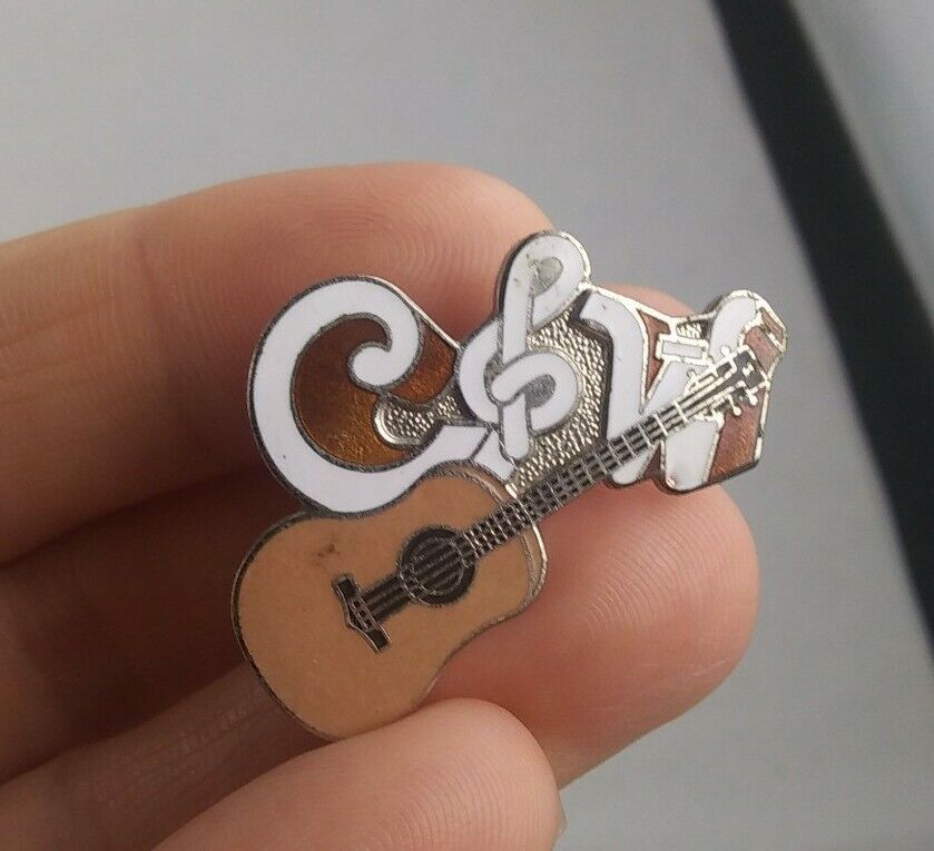 Vintage C & W Country Western Cowboy Guitar pinback button pin lapel tie *KK