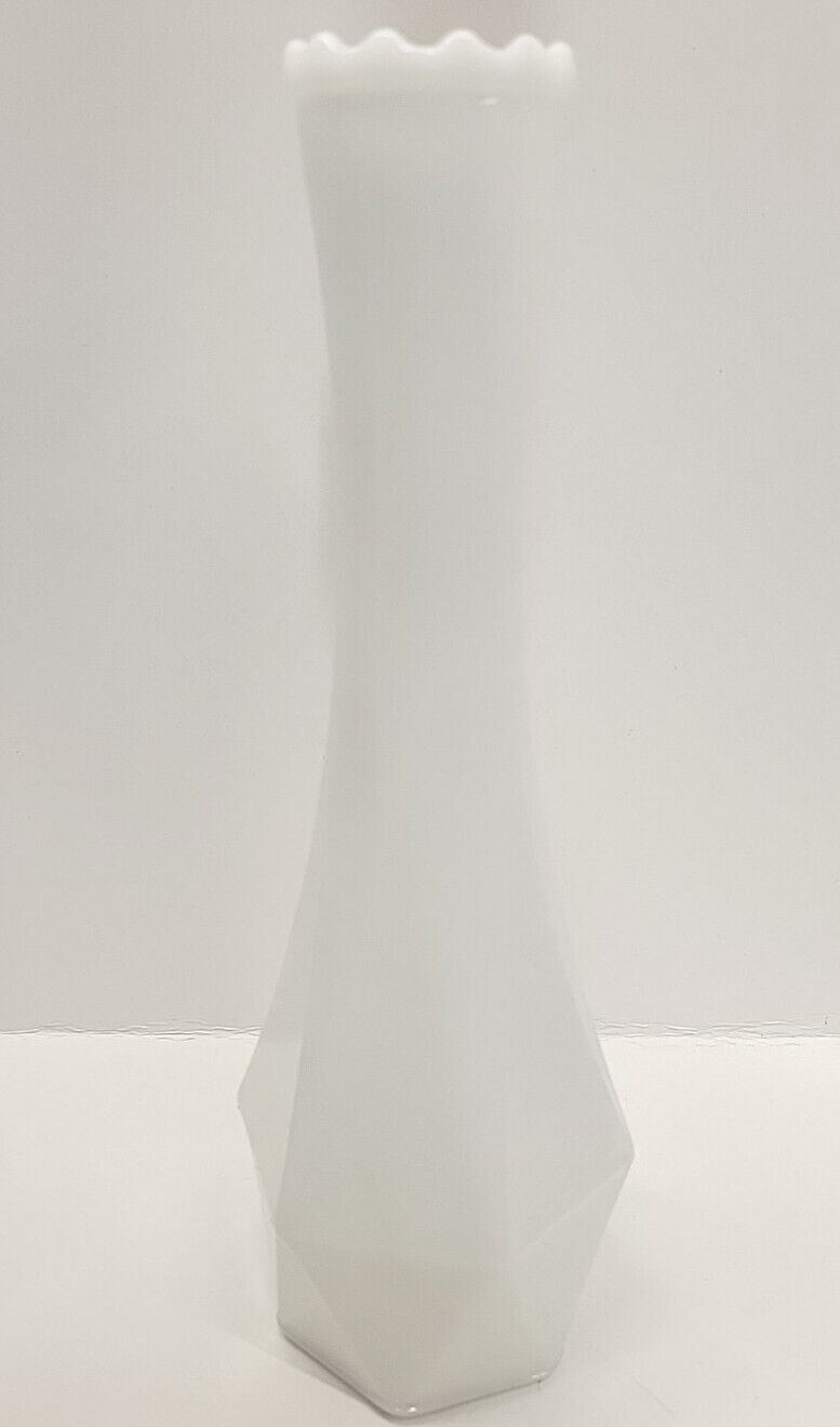 Vintage Milk Glass Bud Vase White 8-3/4\