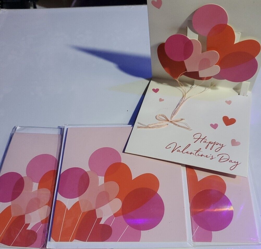 Valentine Ballons Valentines Day Pop-up Card