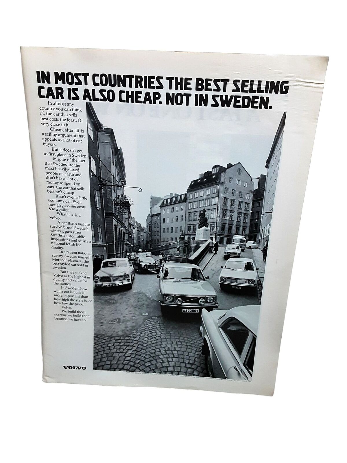 1972 Volvo Car Sweden Original Print Ad