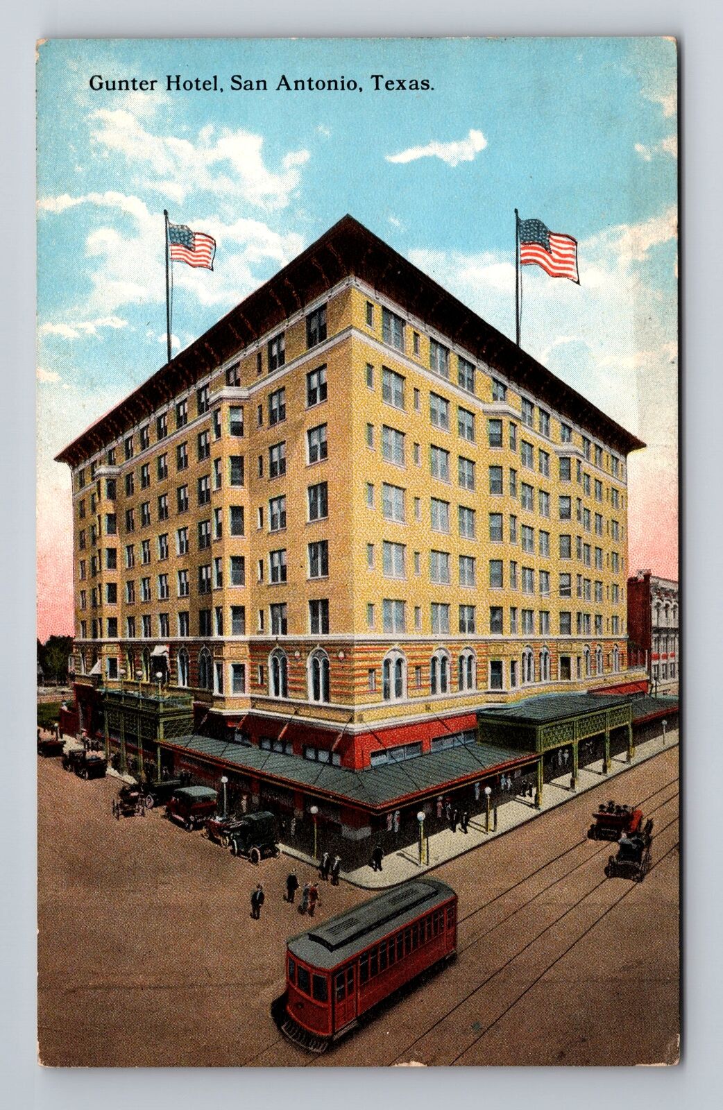 San Antonio TX-Texas, Gunter Hotel, Advertising, Antique, Vintage Postcard