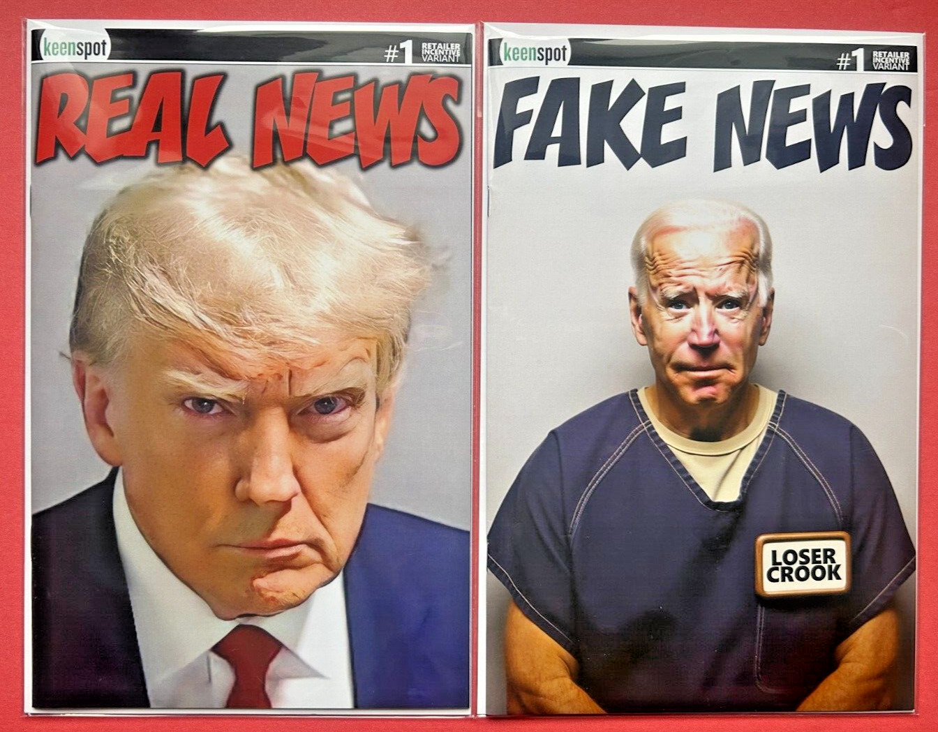 Biden's Titans Vs Trump's Titans #1 Comic 1:10 Real News 1:20 Fake News Set NM-