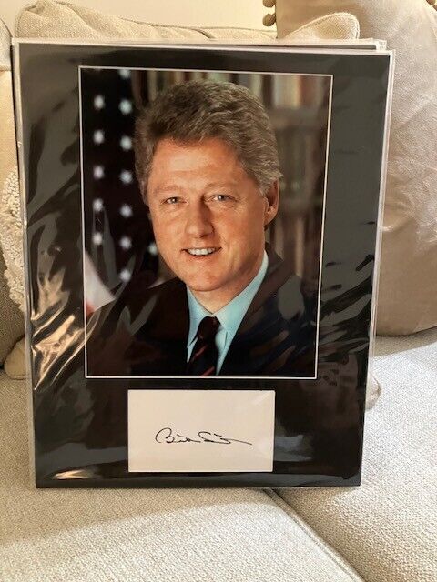 Autographed 11 x 14 Bill Clinton Display WOW U.S President Signed Authentic