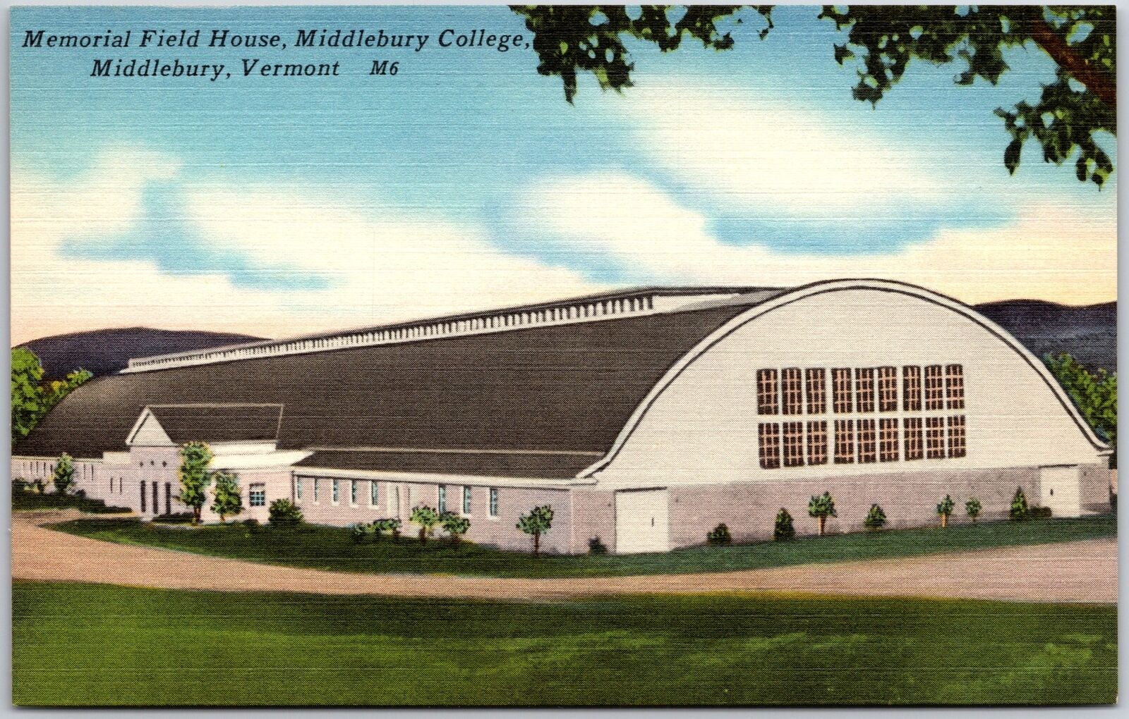 Memorial Field House Middlebury College Vermont VT Greenery Postcard