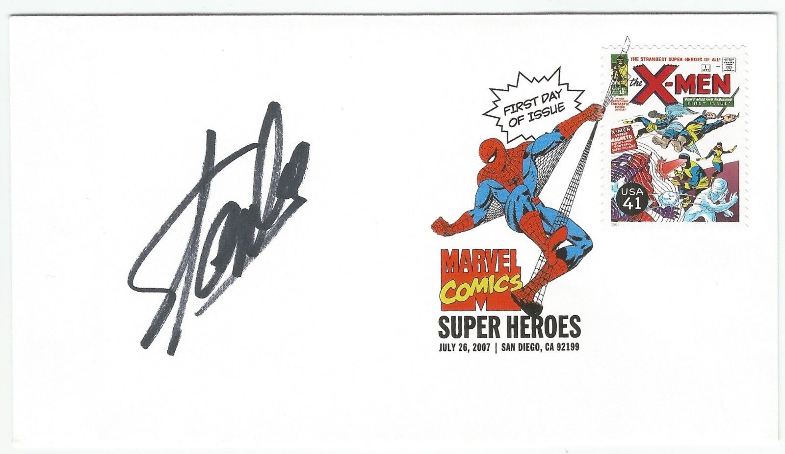 Stan Lee SIGNED 2007 SDCC X-Men #1 USPS FDI First Day Issue Marvel Super Heroes