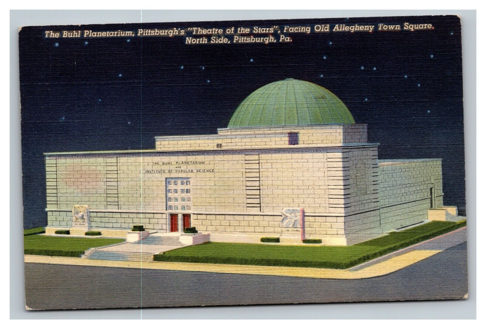 Vintage 1941 Postcard The Buhl Planetarium Allegheny Pittsburgh Pennsylvania