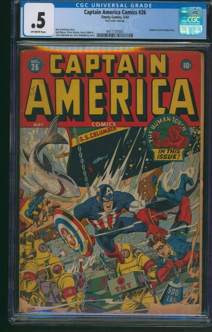 Captain America Comics #26 CGC .5 Timely Comics 1943 Human Torch