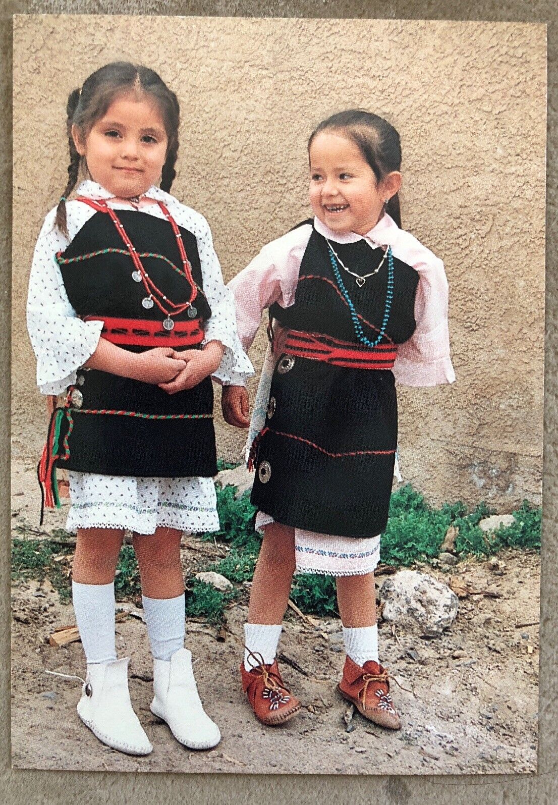 Vintage Postcard Megan And Juhree, Pueblo Girls Dressed For Annual Fiesta.